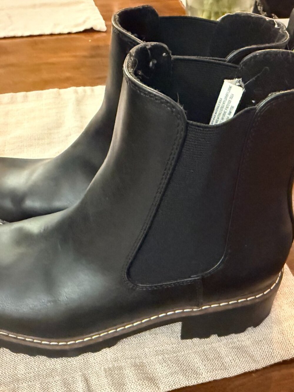 Target Black Chelsea Boots Women's Size 10 Lug Sole Worn Once